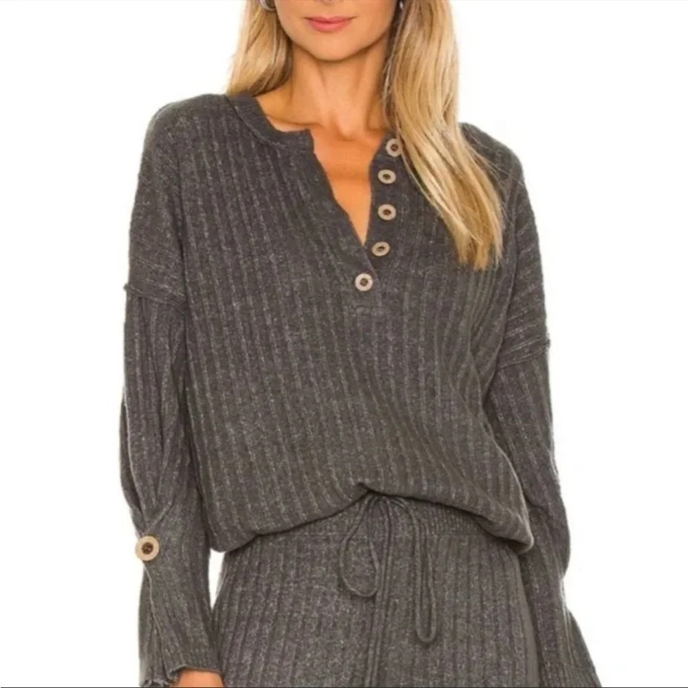 Intimately Free Free People Around the Clock Pullover Charcoal Gray M - Picture 10 of 10
